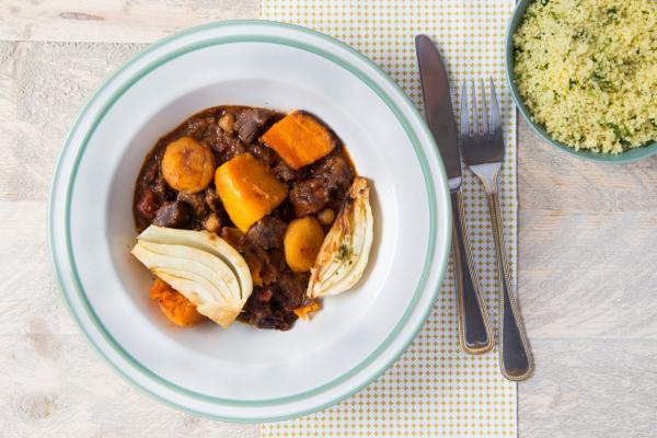 Rundertajine met abrikoos