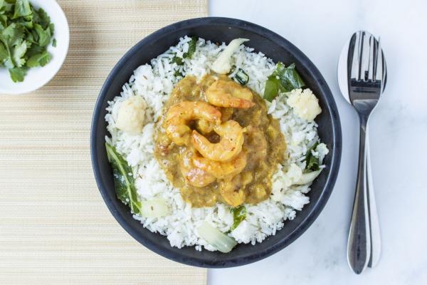 Indiase curry met gamba's